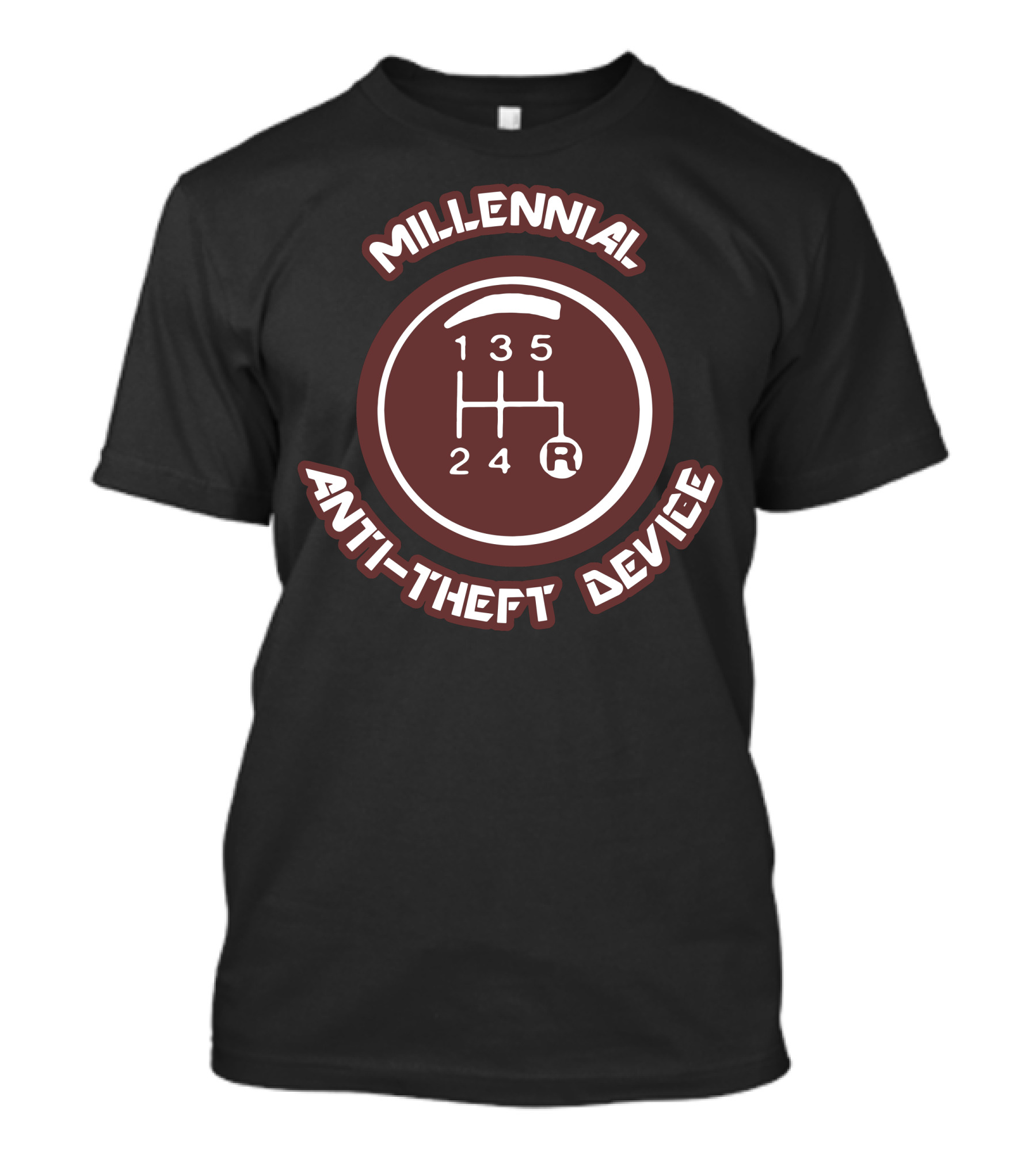 Manual Gear Shift Millennial Anti Theft Device T-Shirt