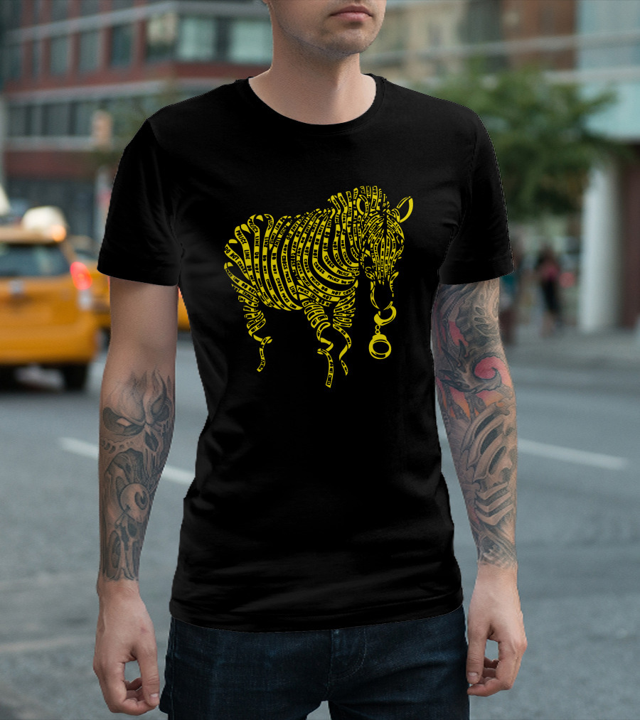 Nature of Crime Police Tape Zebra T-Shirt