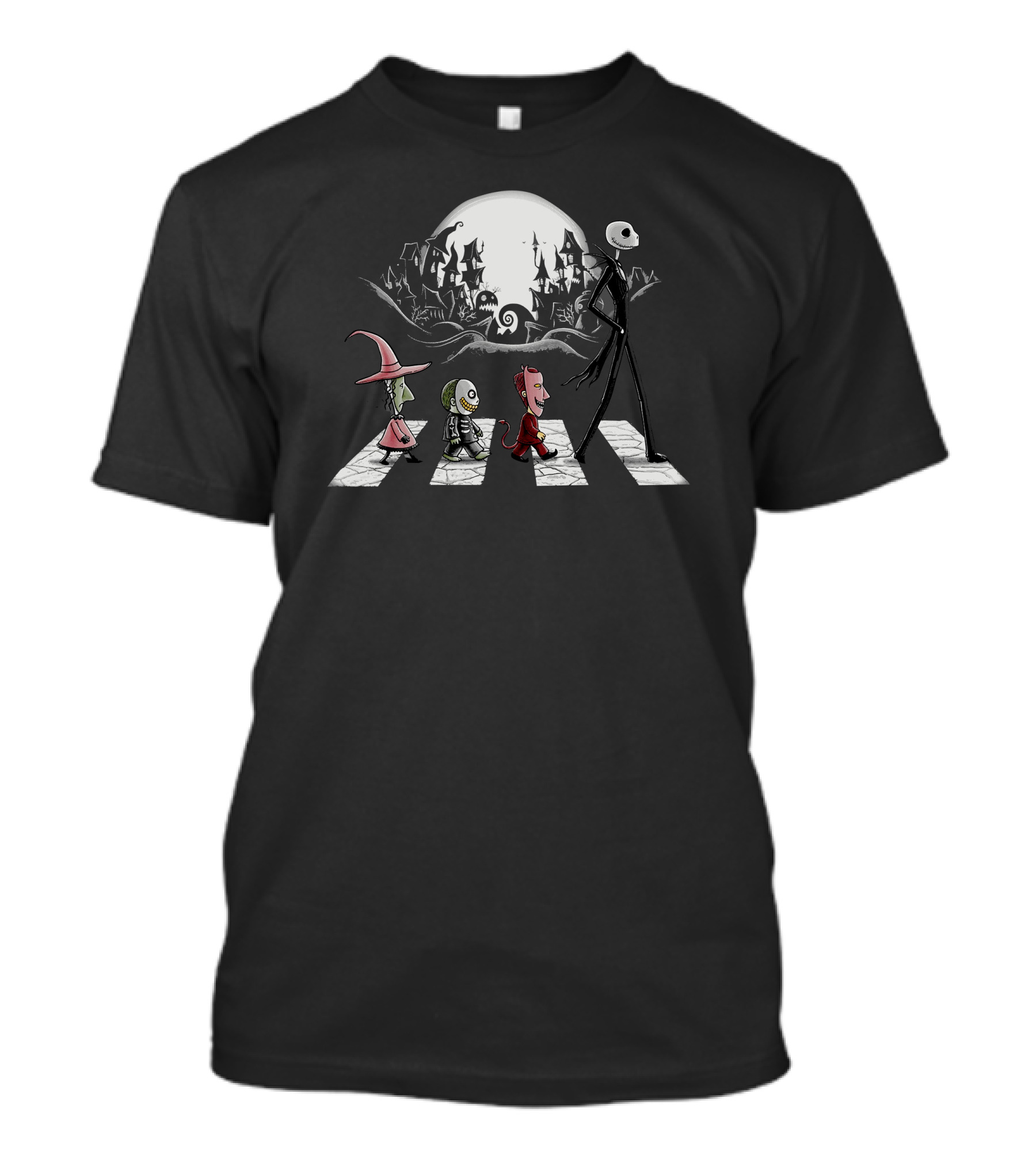 The Nightmare Before Christmas Meets Abbey Road Halloween Moon T-Shirt