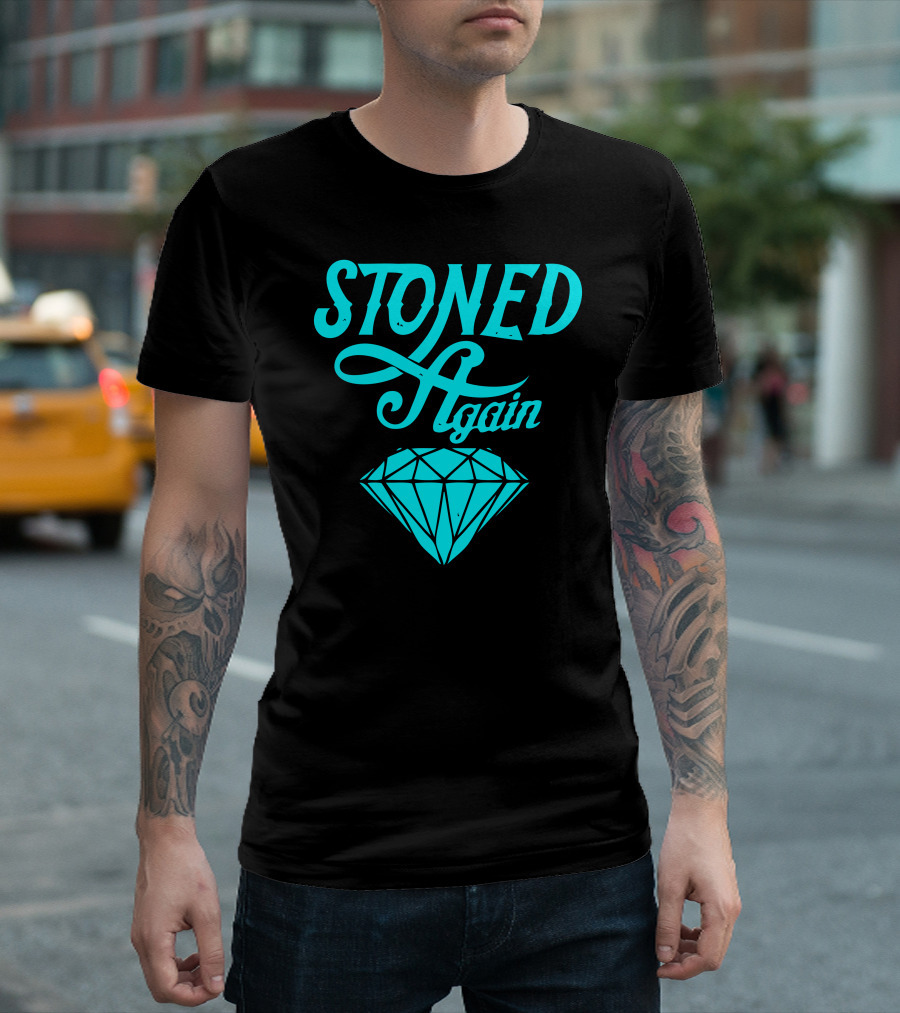 Stoned Again Turquoise Diamond Motif T-Shirt