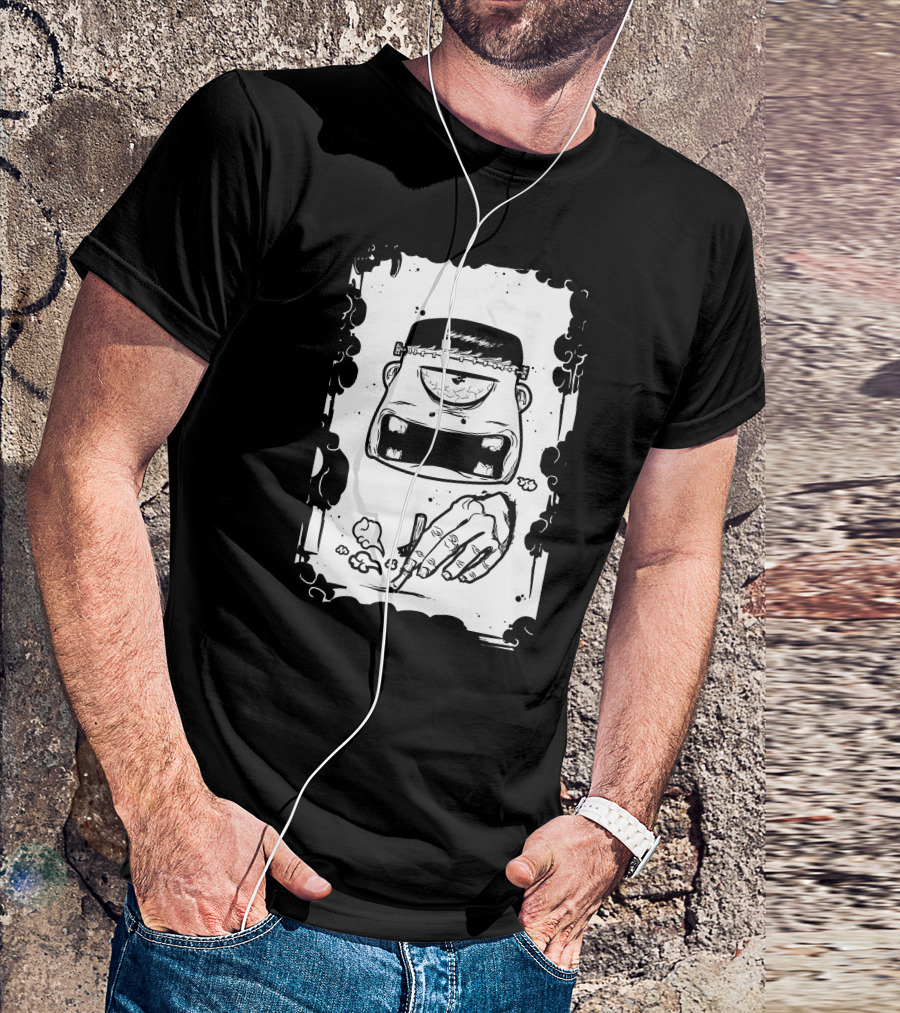 Stop Smoking Cartoon Hand Scribbling Clouds T-Shirt