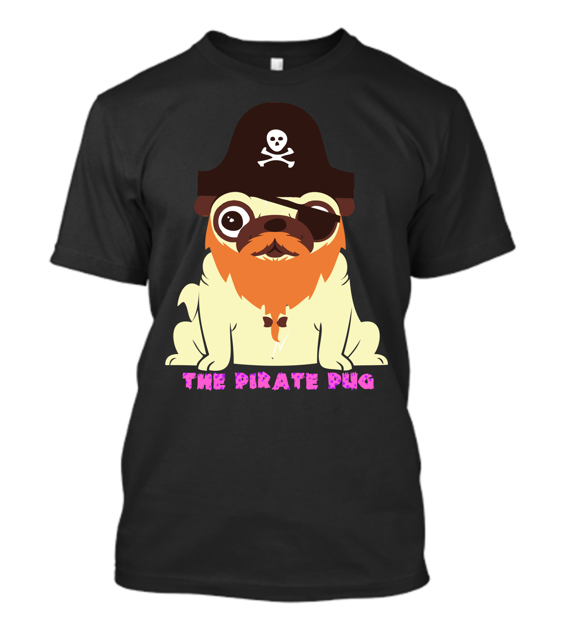 The Pirate Pug Skull And Crossbones Hat T-Shirt