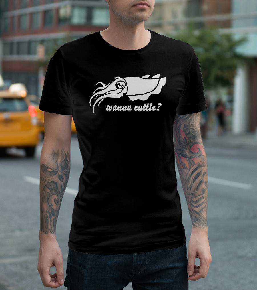 Wanna Cuttle Squid Pun T-Shirt