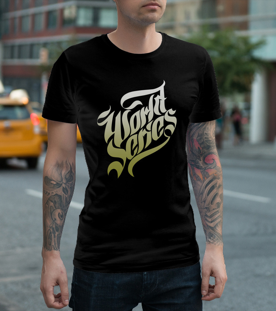 World Series Championship Bold Script Typography T-Shirt