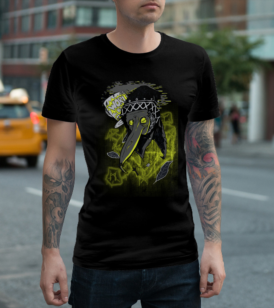 Worlds Best Dad Plague Doctor Mask Graffiti Leaf Elements T-Shirt