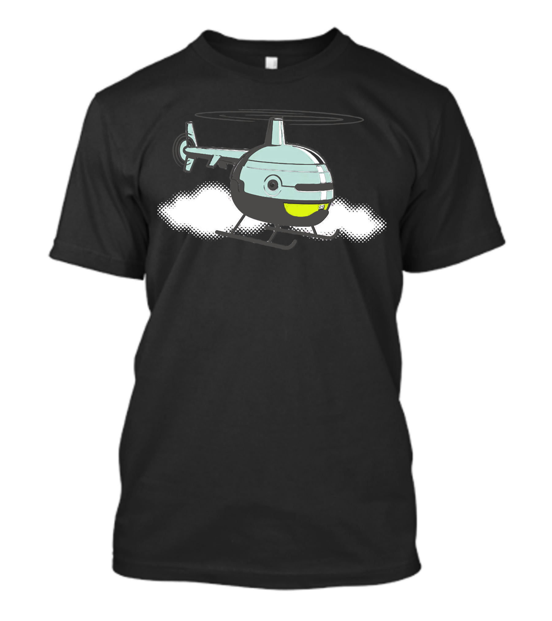 Robocopter In The Clouds With Futuristic Helicopter T-Shirt