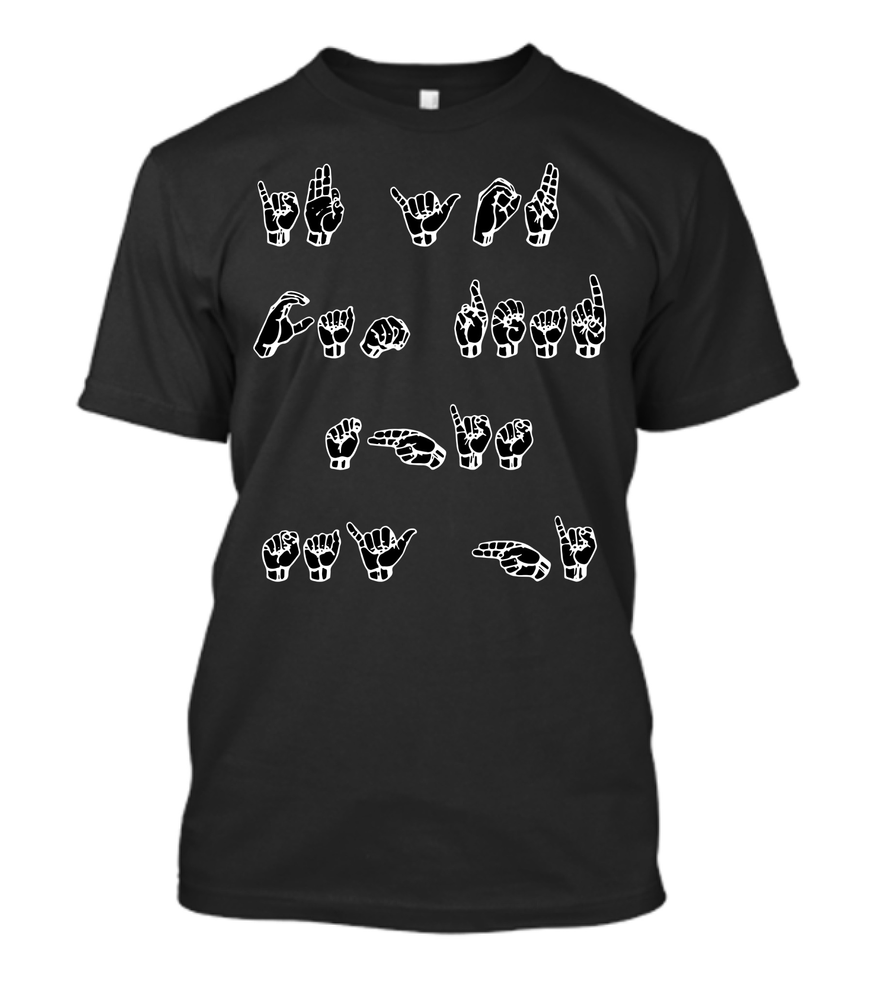 American Sign Language Love You Gesture Alphabet Hand Signs T-Shirt