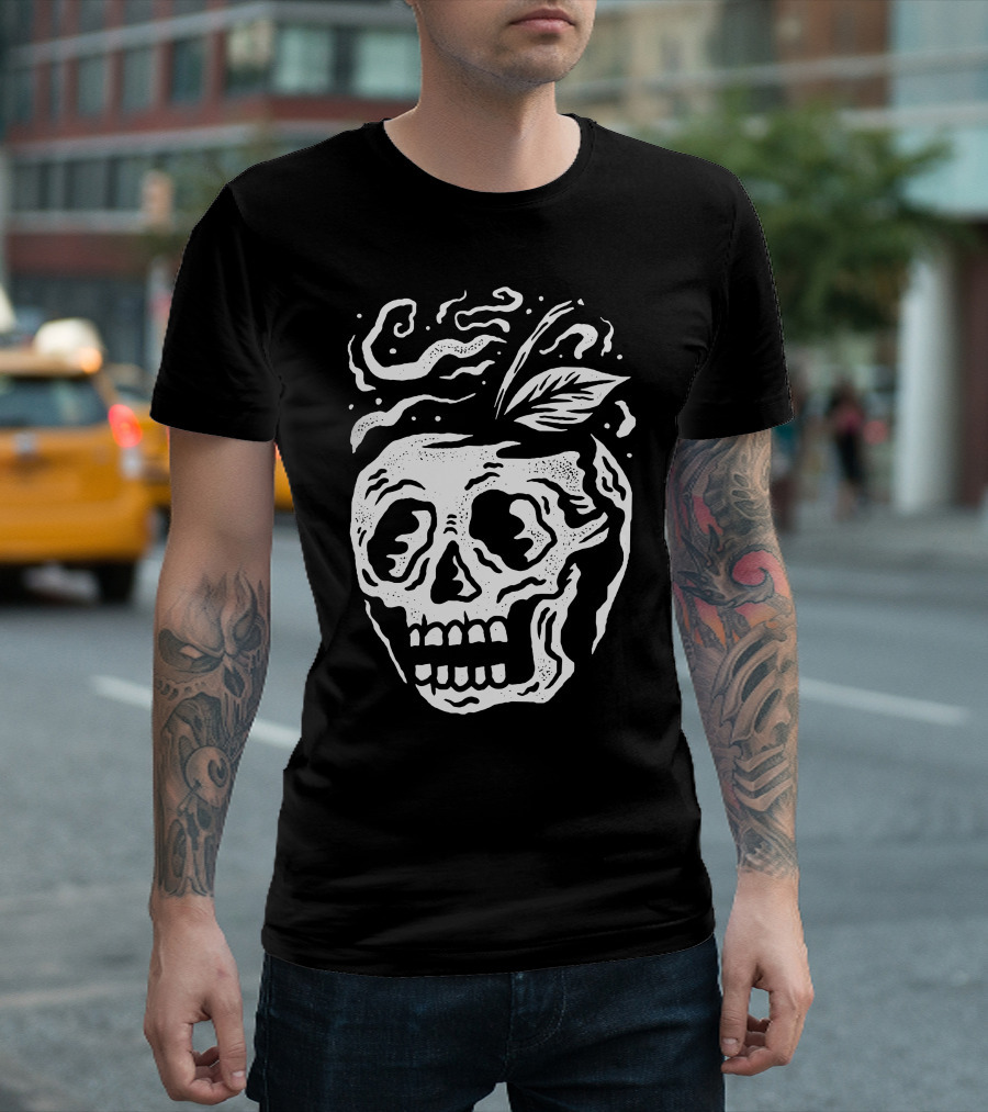 Apple Skull Smoke Leaf T-Shirt