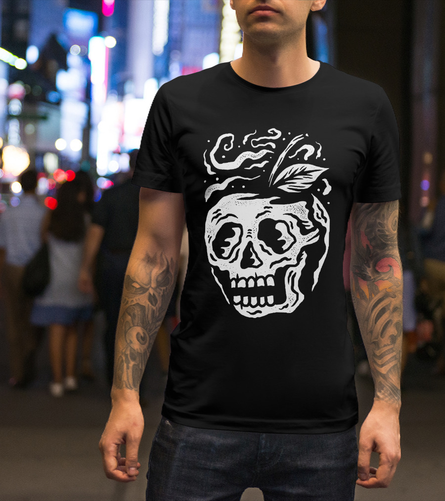Apple Skull Smoke Leaf T-Shirt