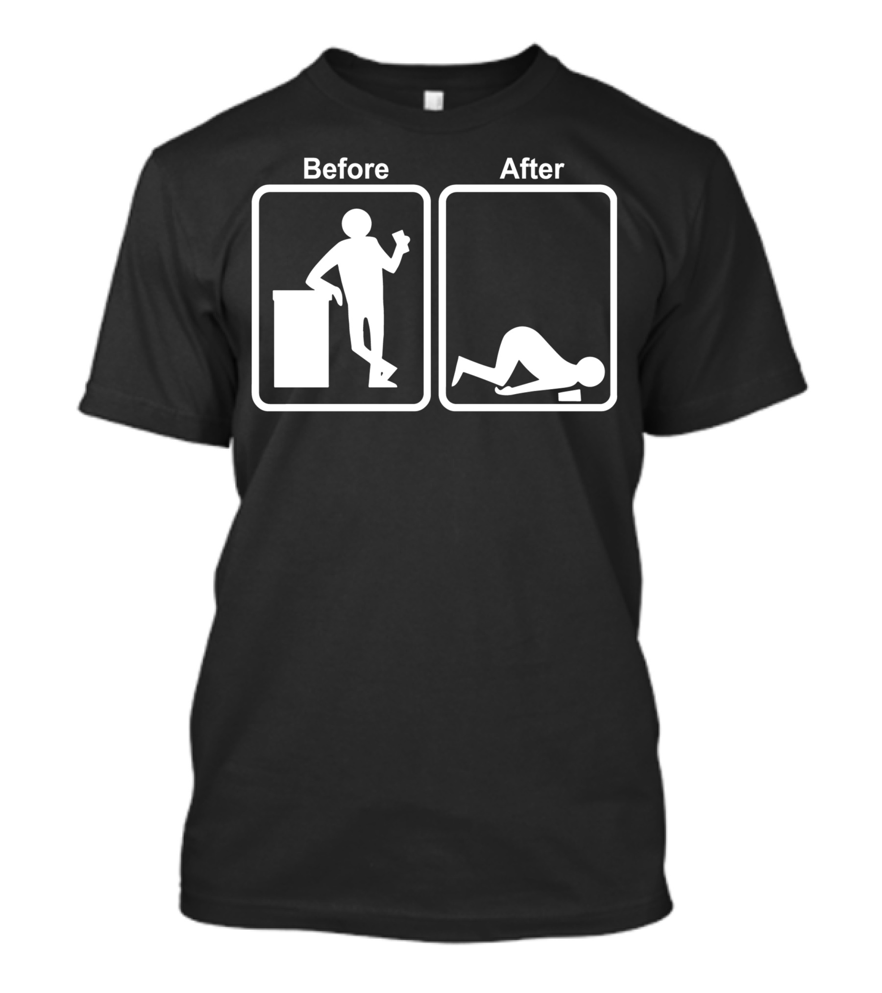 Before After Icons Drinking Leaning Collapse T-Shirt
