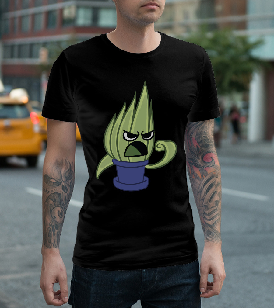 Chad Is Angry Fierce Plant in Blue Pot T-Shirt