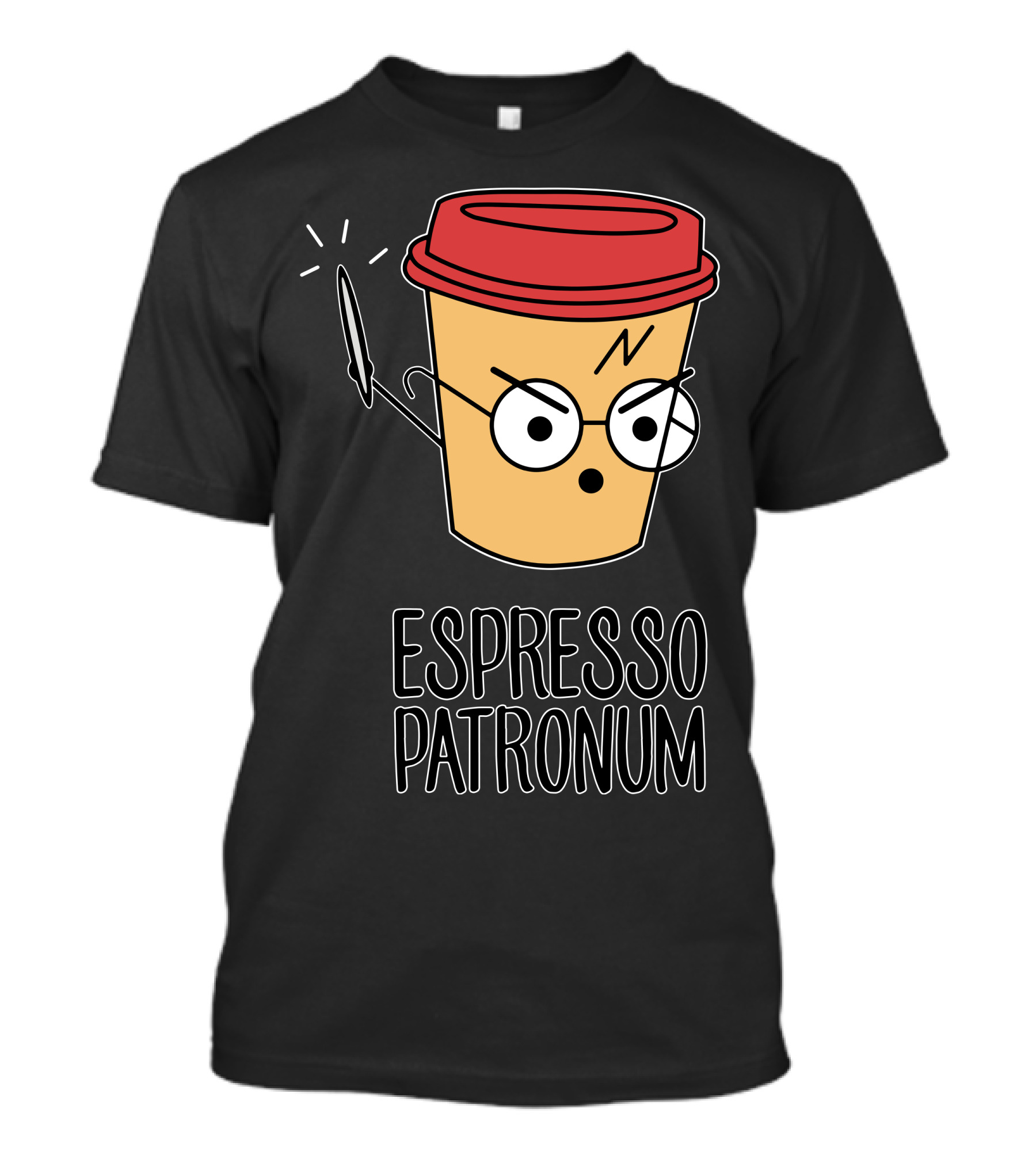 Espresso Patronum Coffee Cup Magic Wand Glasses Iconic Mashup T-Shirt