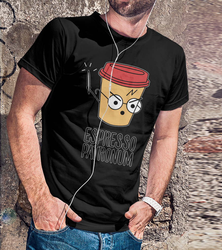 Espresso Patronum Coffee Cup Magic Wand Glasses Iconic Mashup T-Shirt