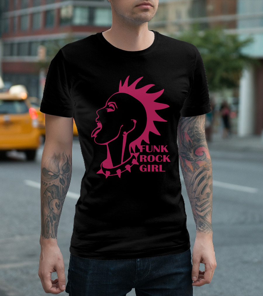 Funk Rock Girl Spiky Hair Punk T-Shirt