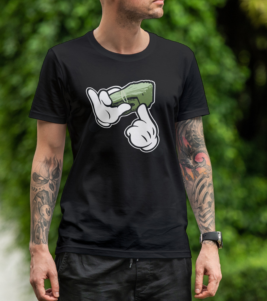 Get Money Cartoon Hands With Stack Of Cash T-Shirt