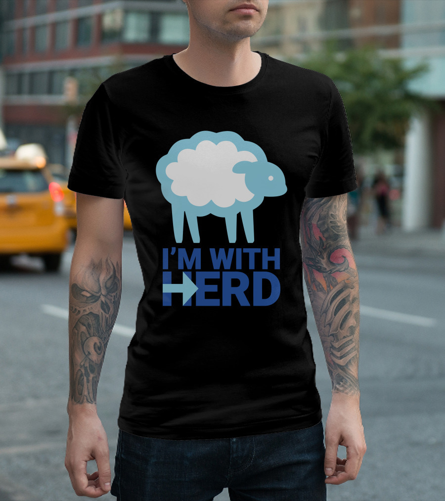 I'm With Herd Sheep And Arrow T-Shirt