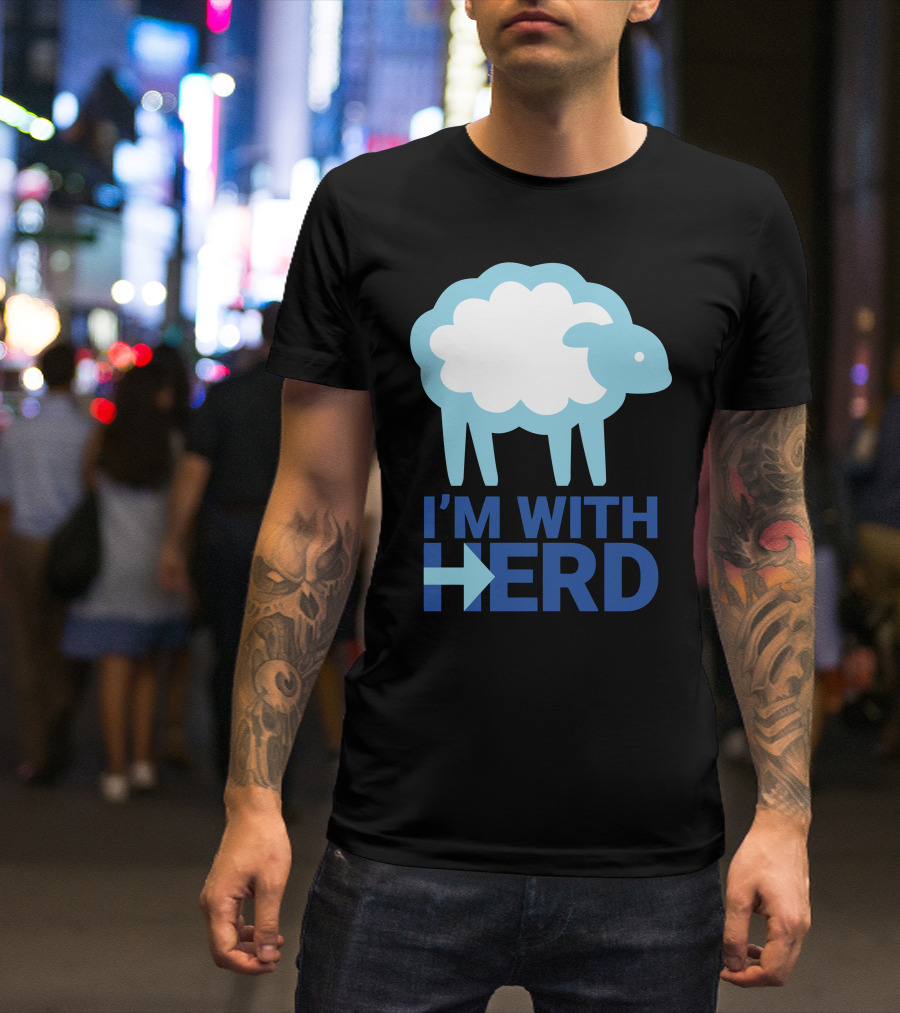 I'm With Herd Sheep And Arrow T-Shirt
