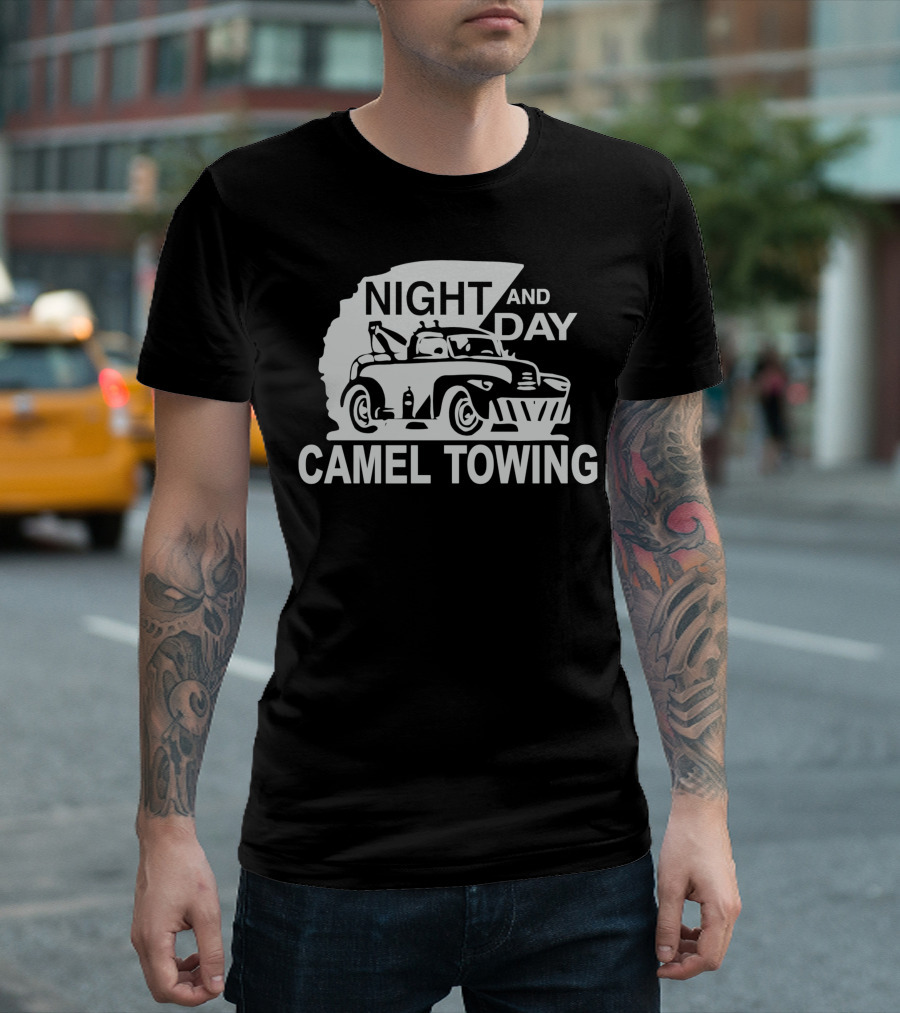NIGHT AND DAY CAMEL TOWING Retro Tow Truck T-Shirt