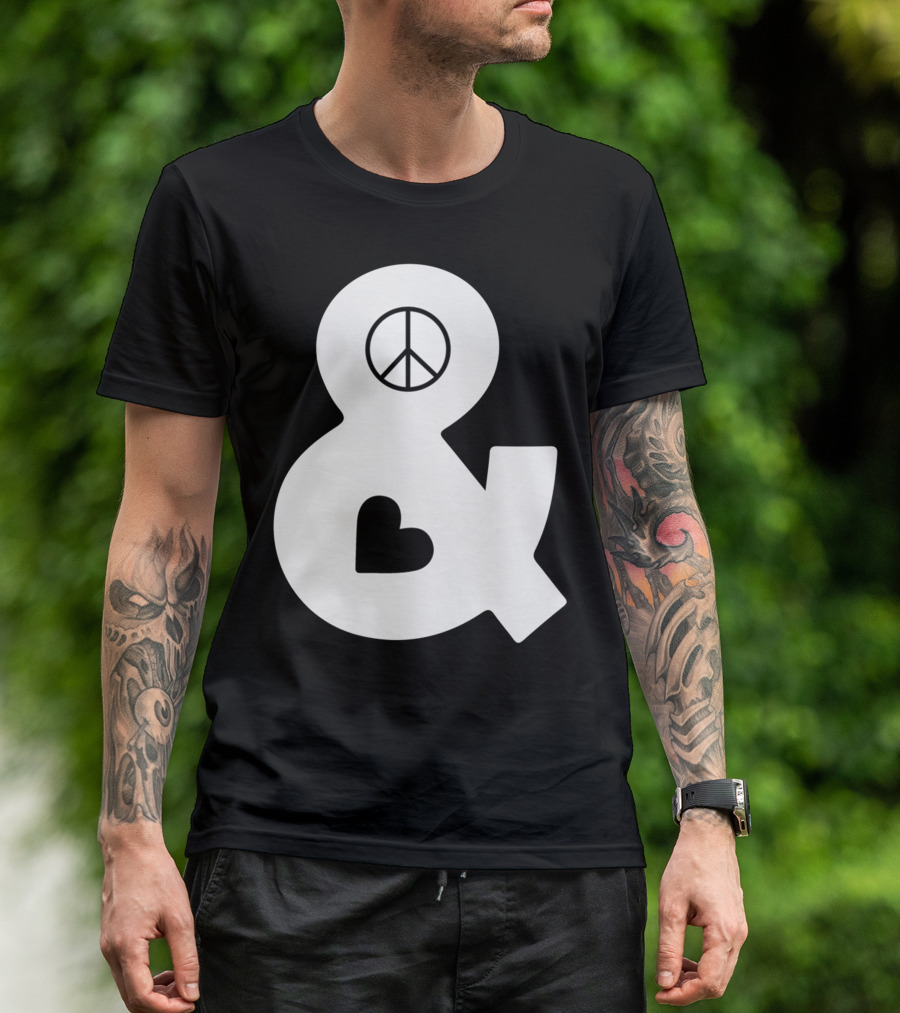 Peace Symbol Ampersand Heart T-Shirt