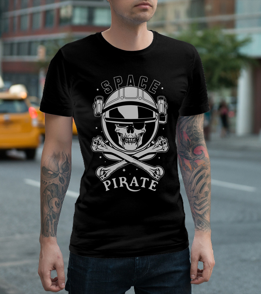 Space Helmet Skull Crossbones Pirate Adventure T-Shirt