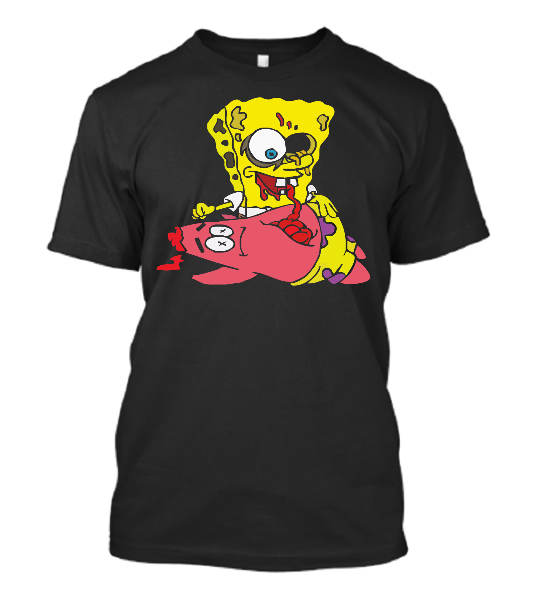 Spongebob Zombie Game Over Funny Cartoon Party Humor T-Shirt