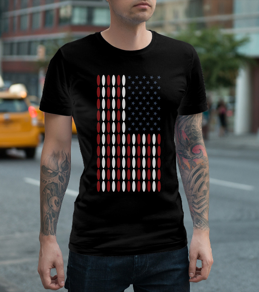 Surf To Live American Flag Surfboard T-Shirt
