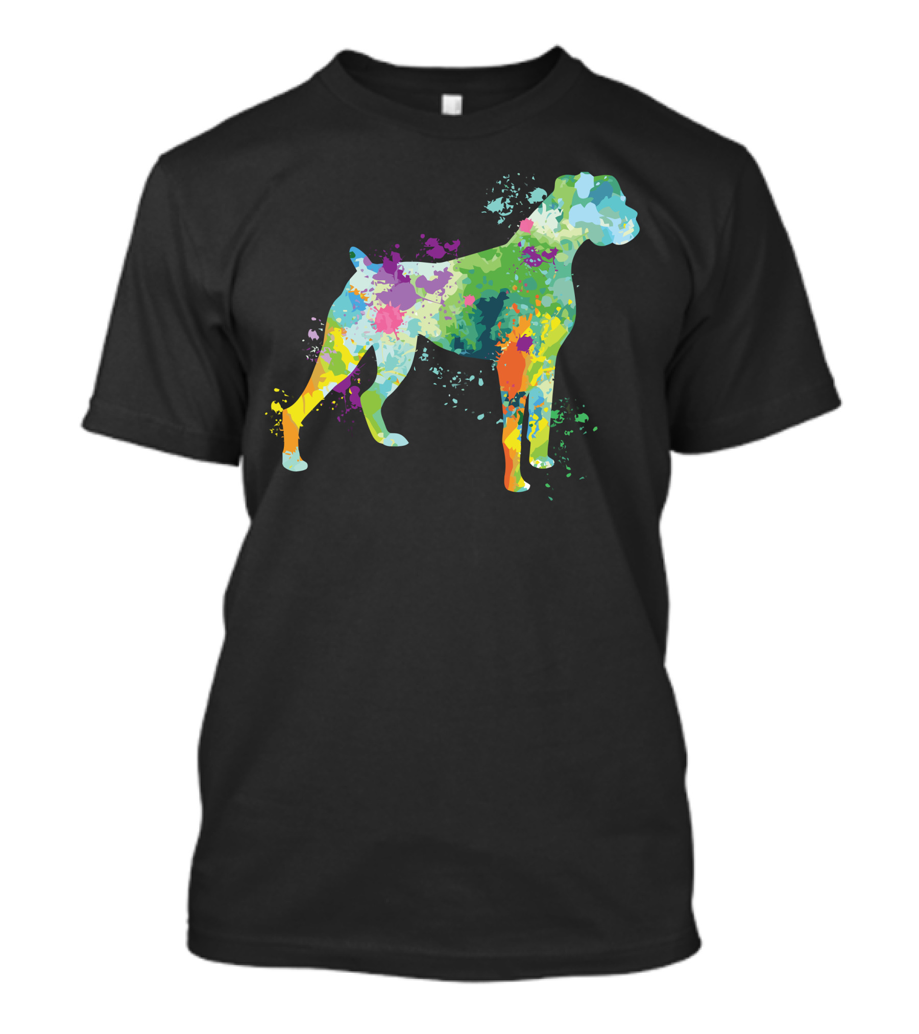Watercolor Love Colorful Dog Splash Paint T-Shirt