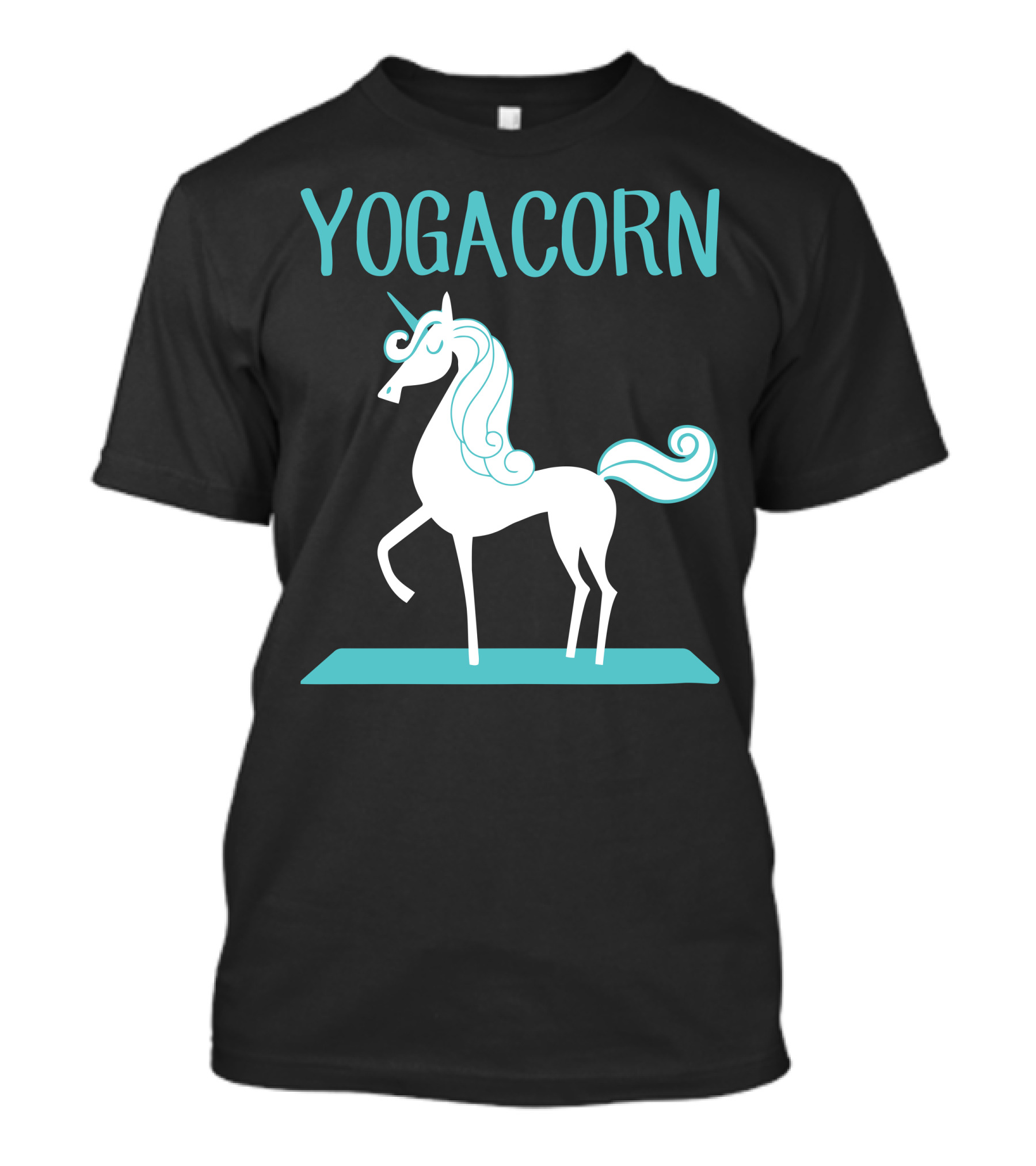 Yogacorn Unicorn Standing On Yoga Mat T-Shirt
