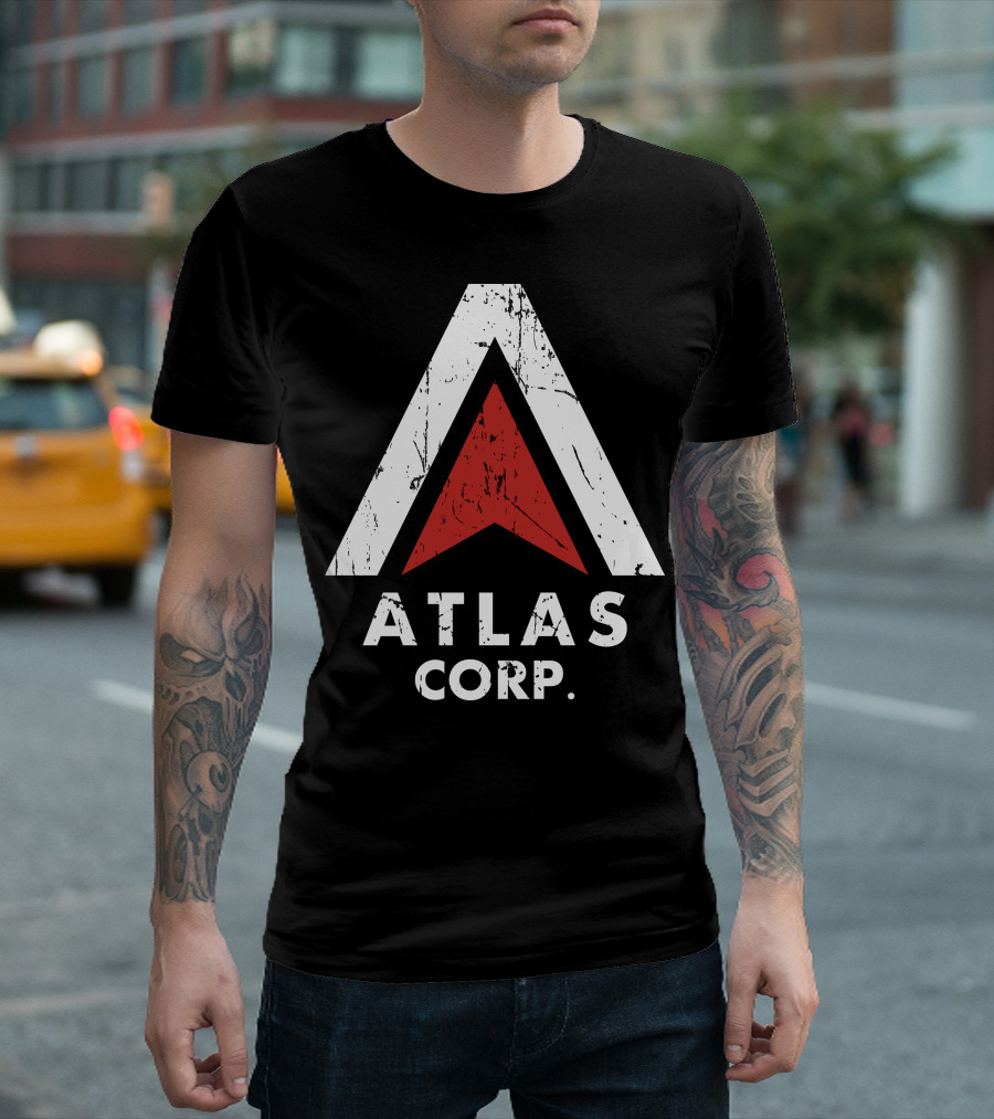 Atlas Corp Distressed Red Arrow Emblem T-Shirt