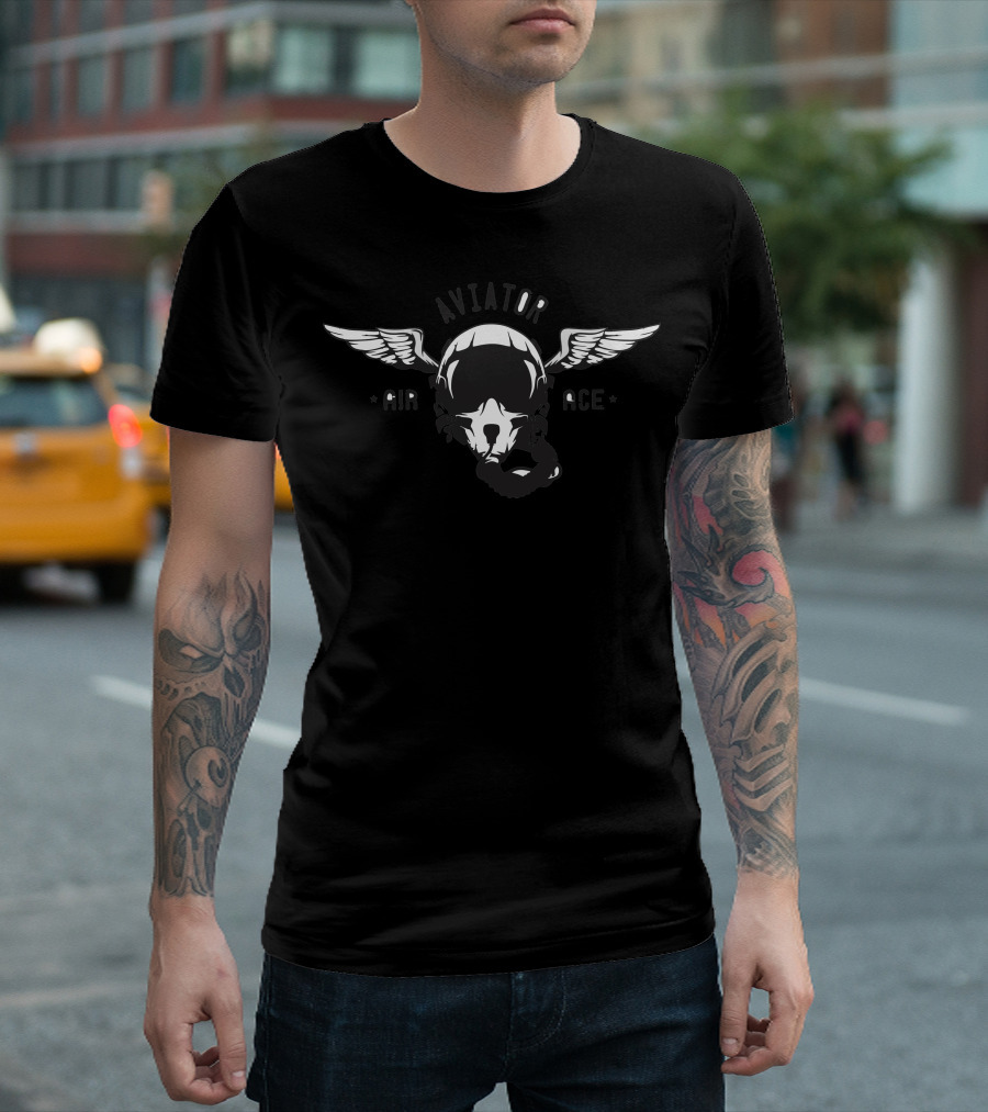 Aviator Air Force Helmet with Wings T-Shirt