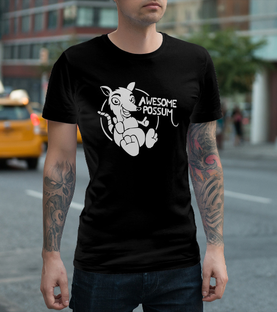 Awesome Possum Cartoon Character Thumbs Up T-Shirt
