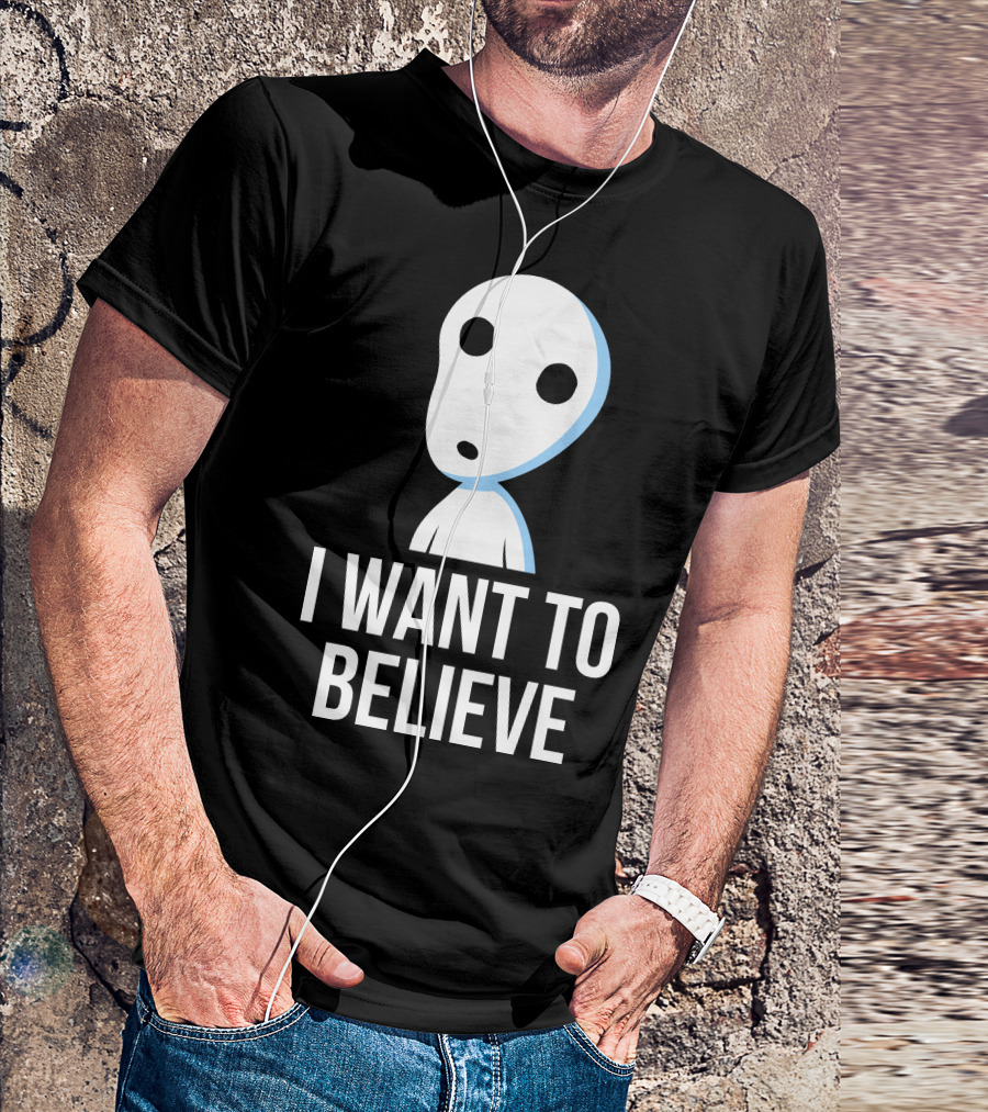 I Want To Believe Kodama Inspired Alien Face T-Shirt