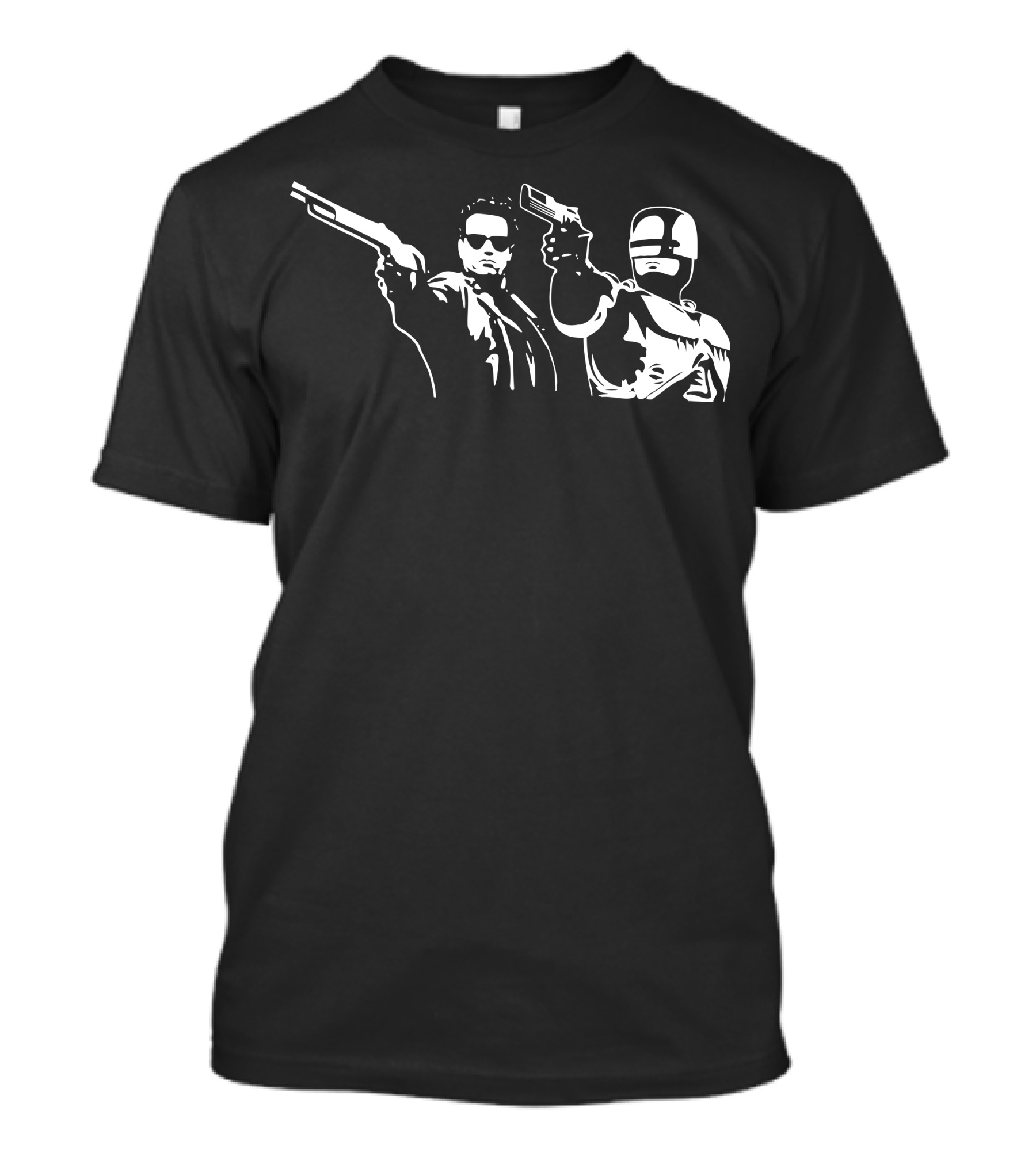 Pulp Bot Fiction Robots Showdown T-Shirt