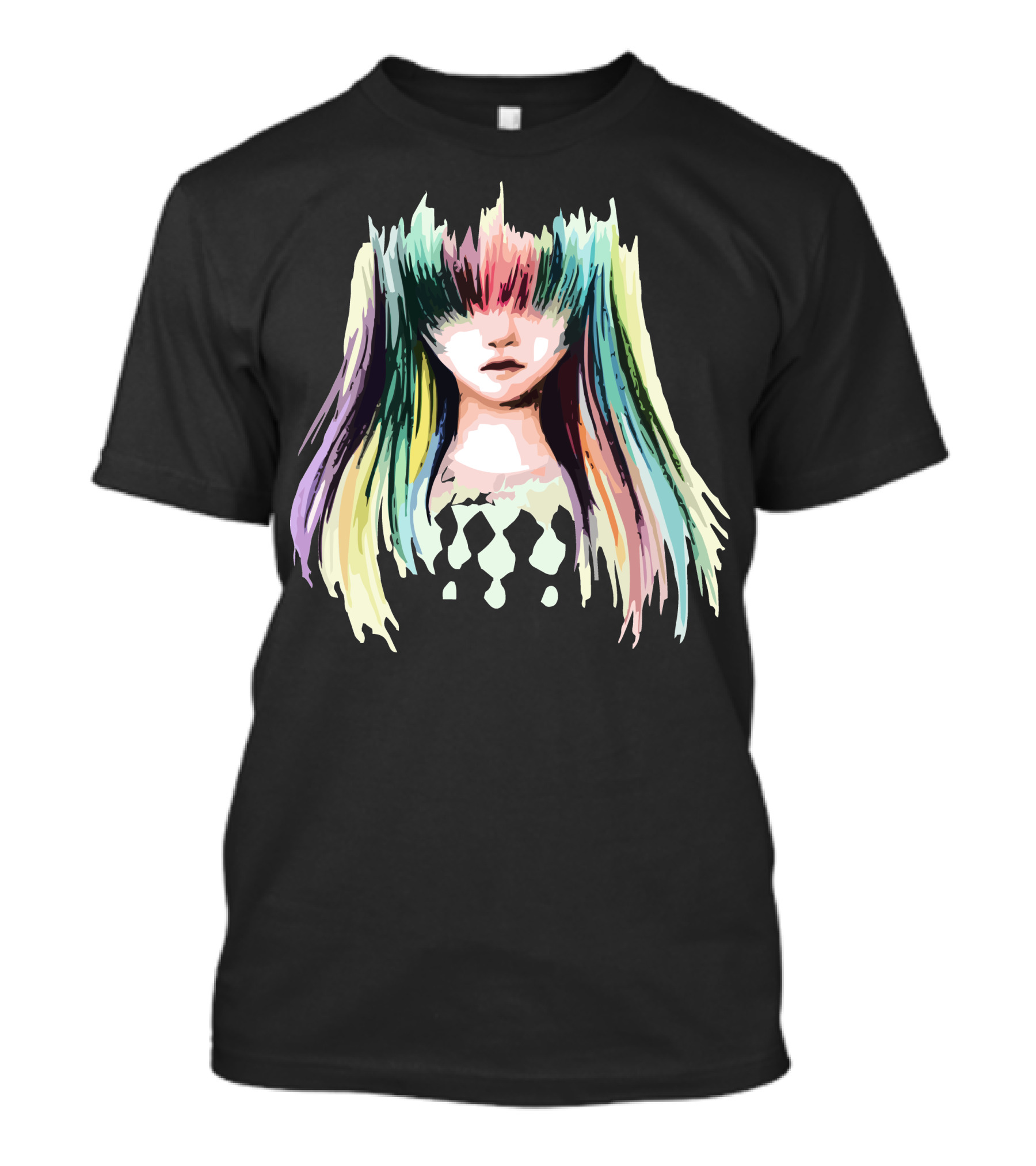 Colorful Rainbow Hair Girl T-Shirt