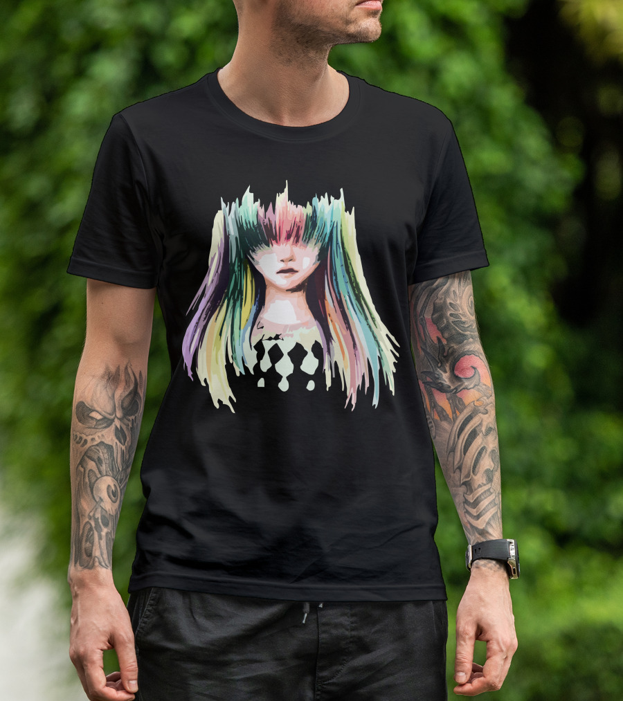 Colorful Rainbow Hair Girl T-Shirt