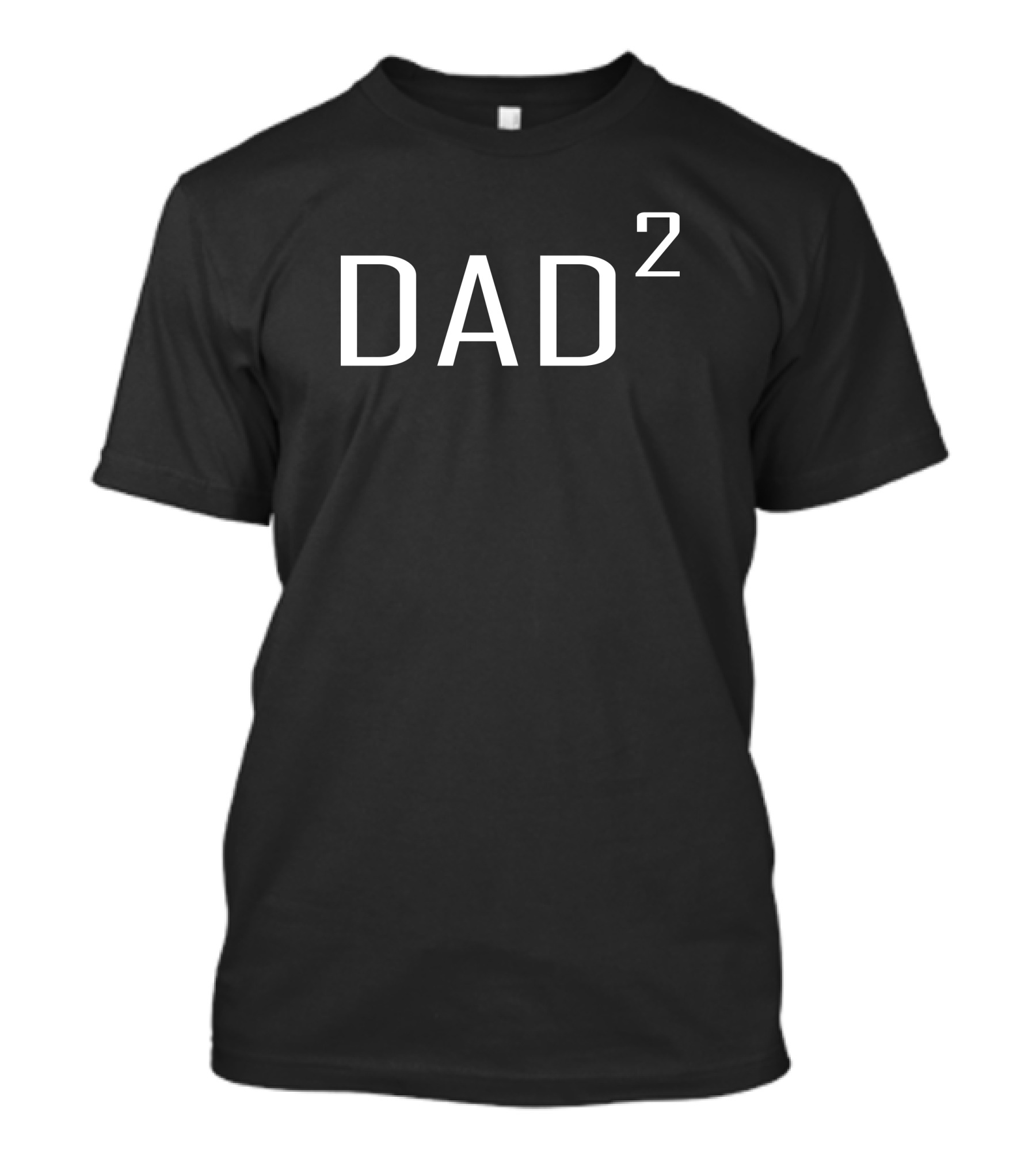 Dad Squared Typography Minimalist Black T-Shirt
