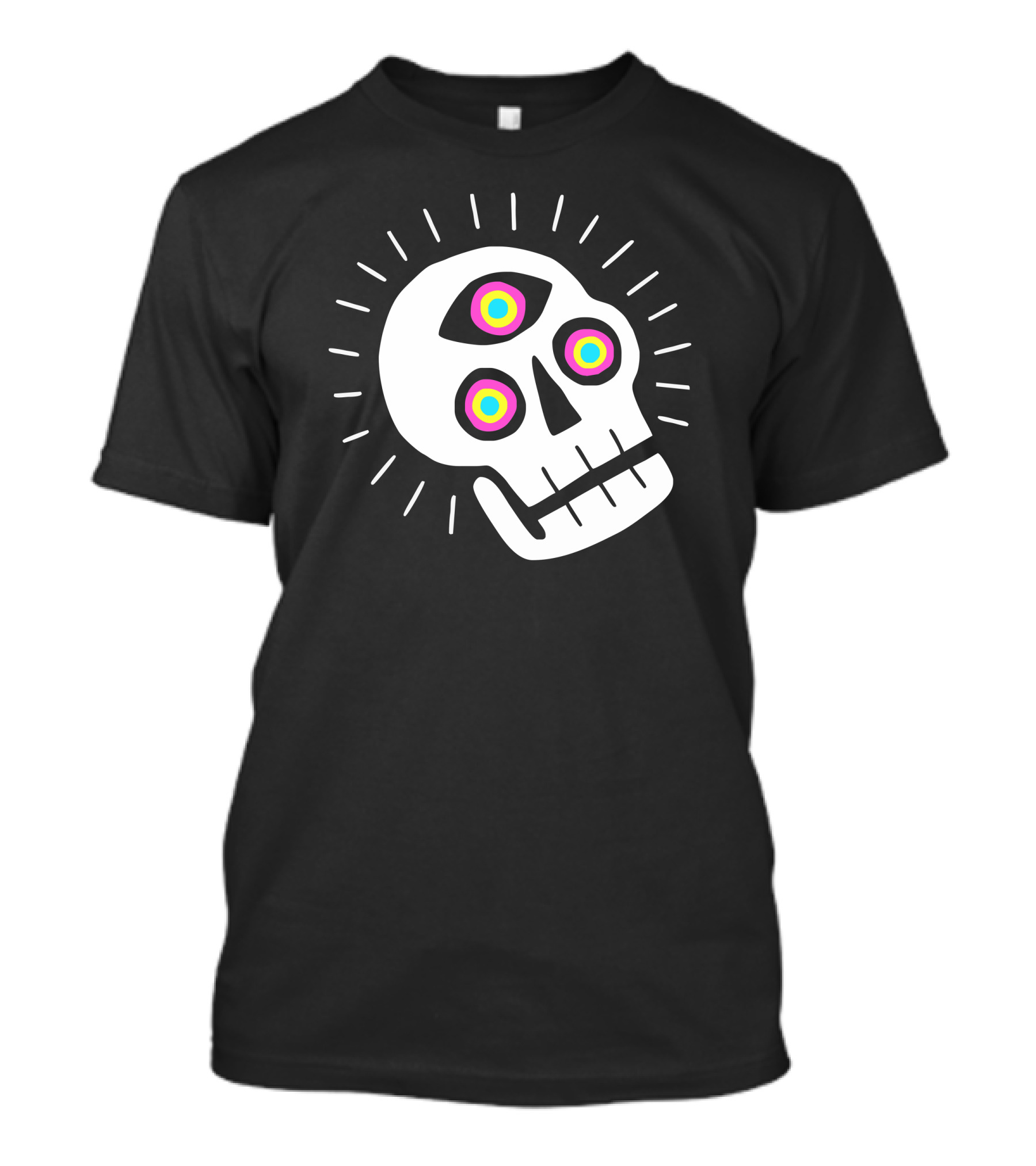 Enlight Third Eye Colorful Skull With Radiant Lines T-Shirt