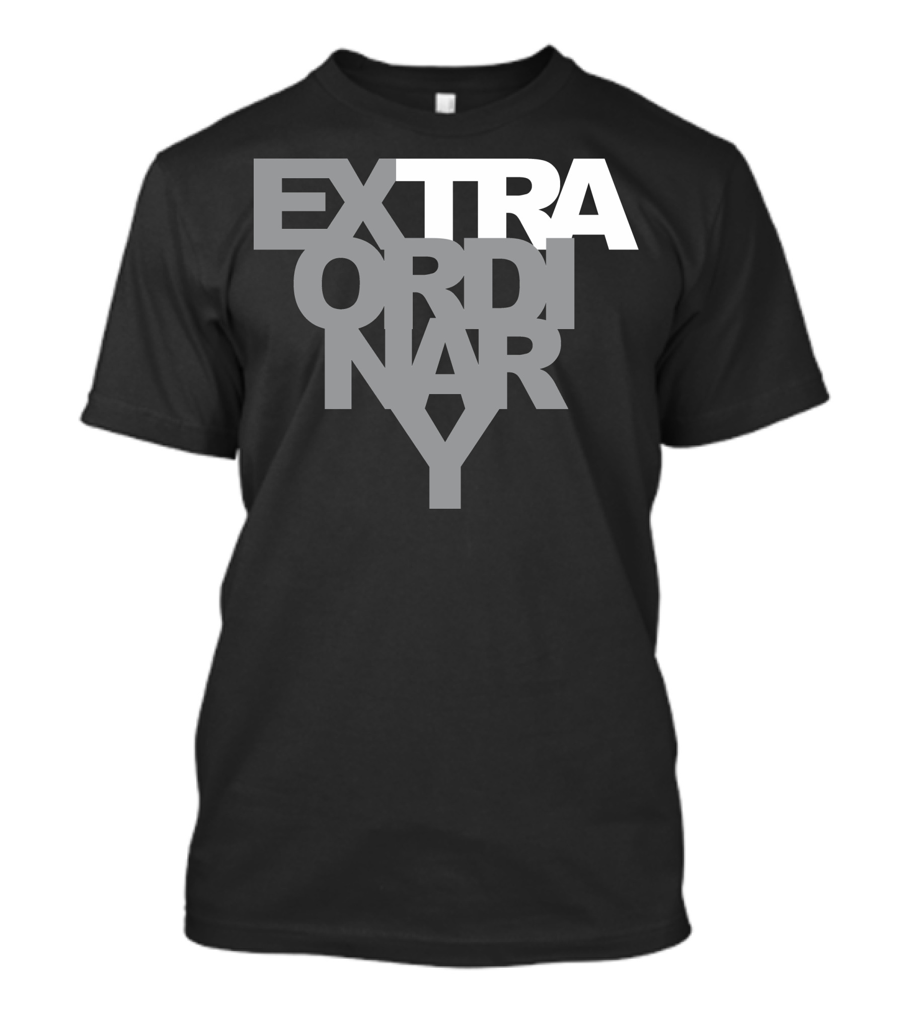 EXTRAORDINARY Bold Typography Black And White Optical Illusion T-Shirt