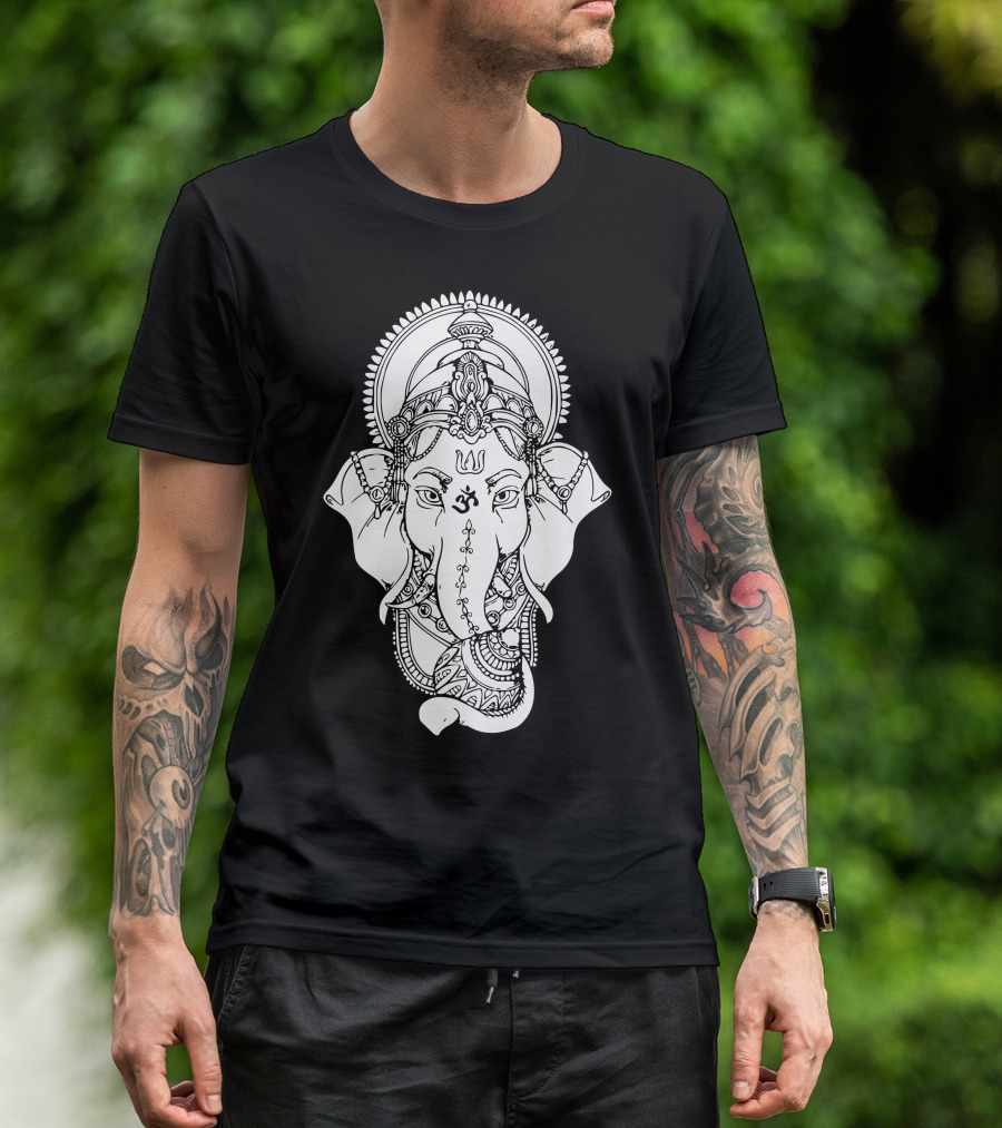 Ganesha Om Symbol Intricate Mandala T-Shirt