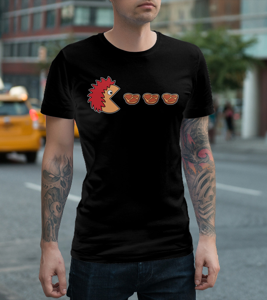 Hungry For Ham Pac-Man Style Retro Arcade T-Shirt