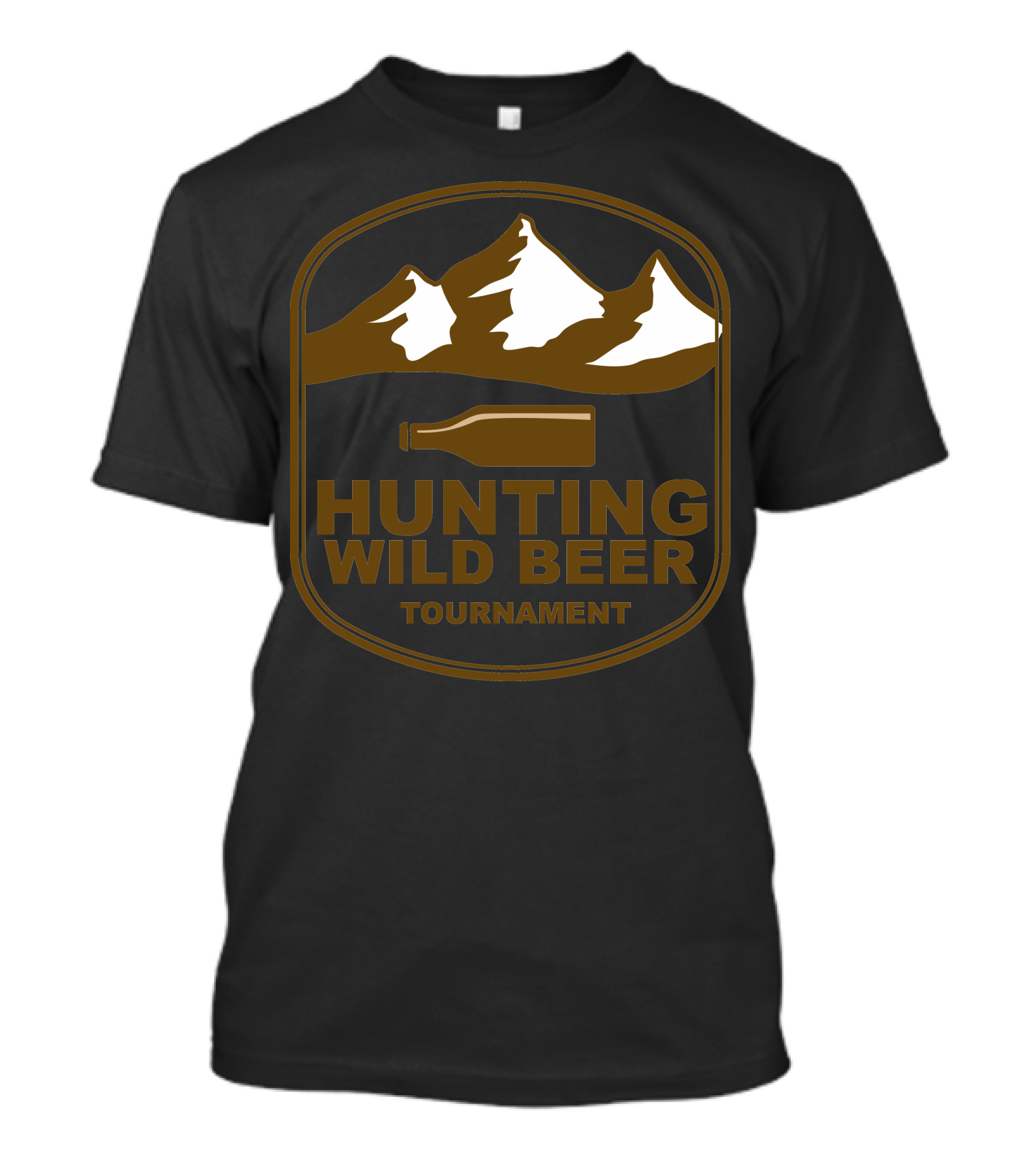 Mountains Over Beer Bottle Hunting Wild Beer Tournament T-Shirt
