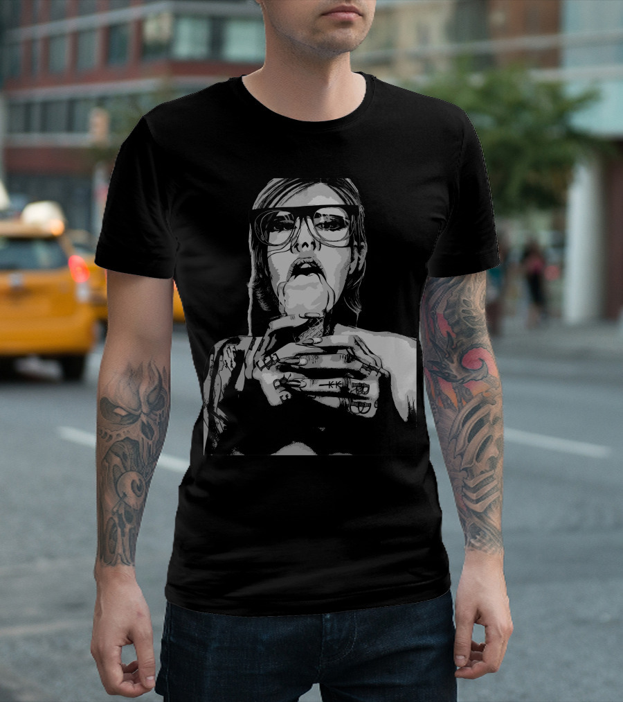 Ice Cream Girl Tattoo Art with Glasses T-Shirt