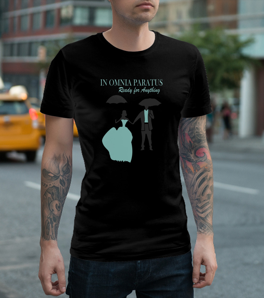 In Omnia Paratus Ready For Anything Umbrella Couple T-Shirt
