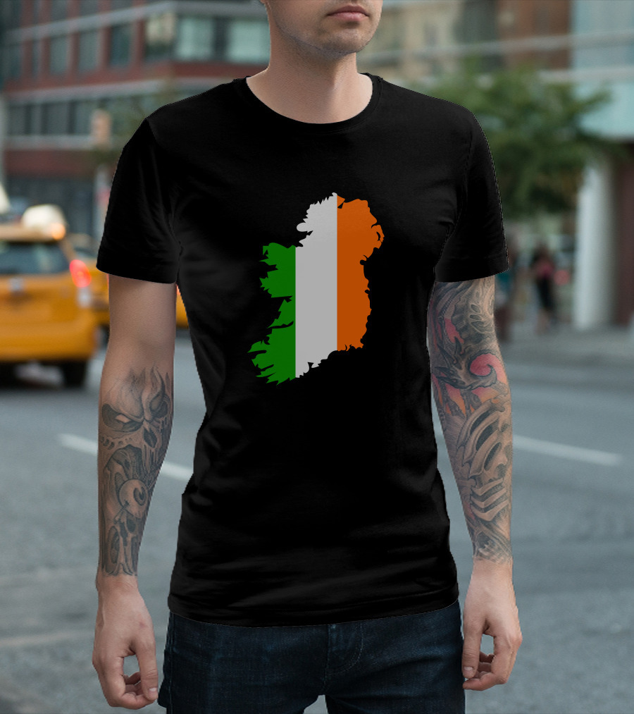 Ireland Map In Irish Flag Colors T-Shirt