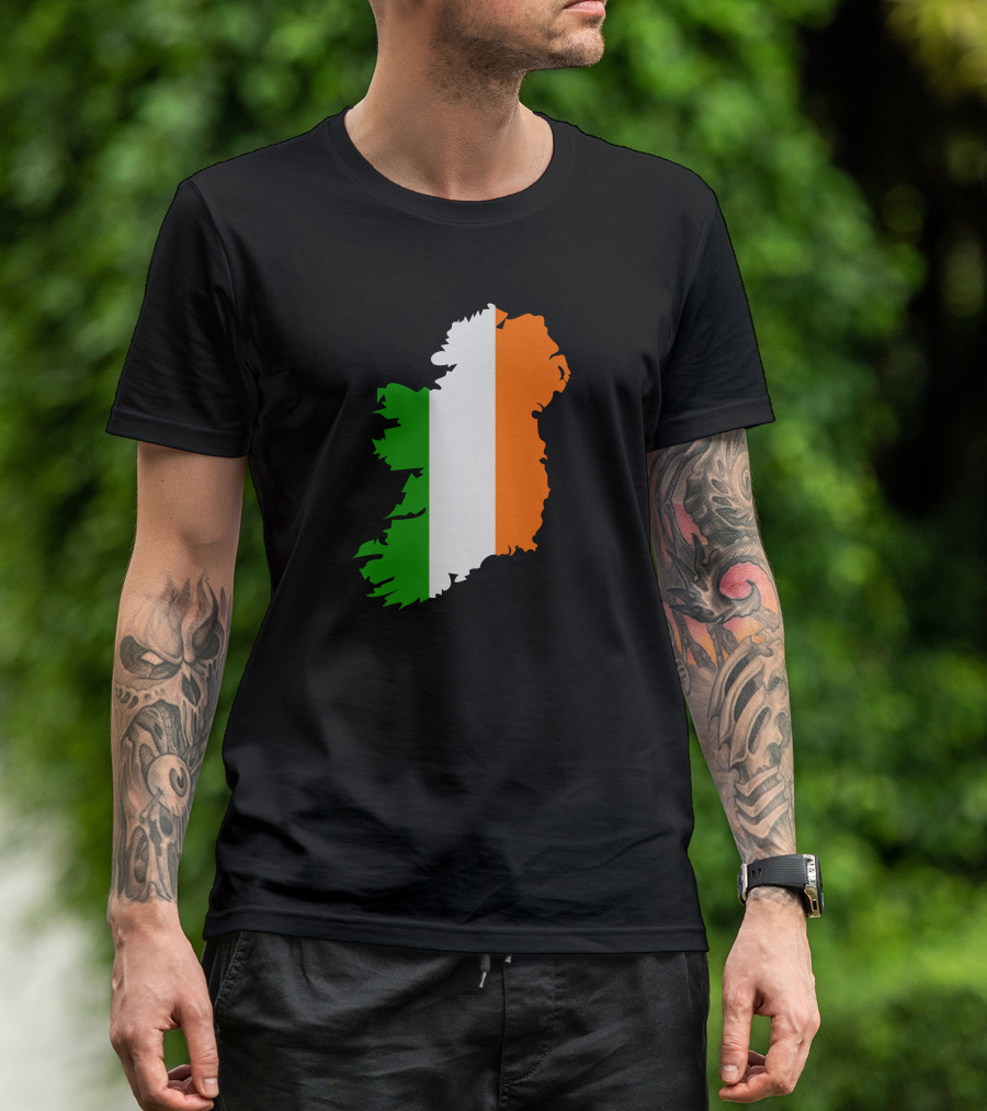 Ireland Map In Irish Flag Colors T-Shirt