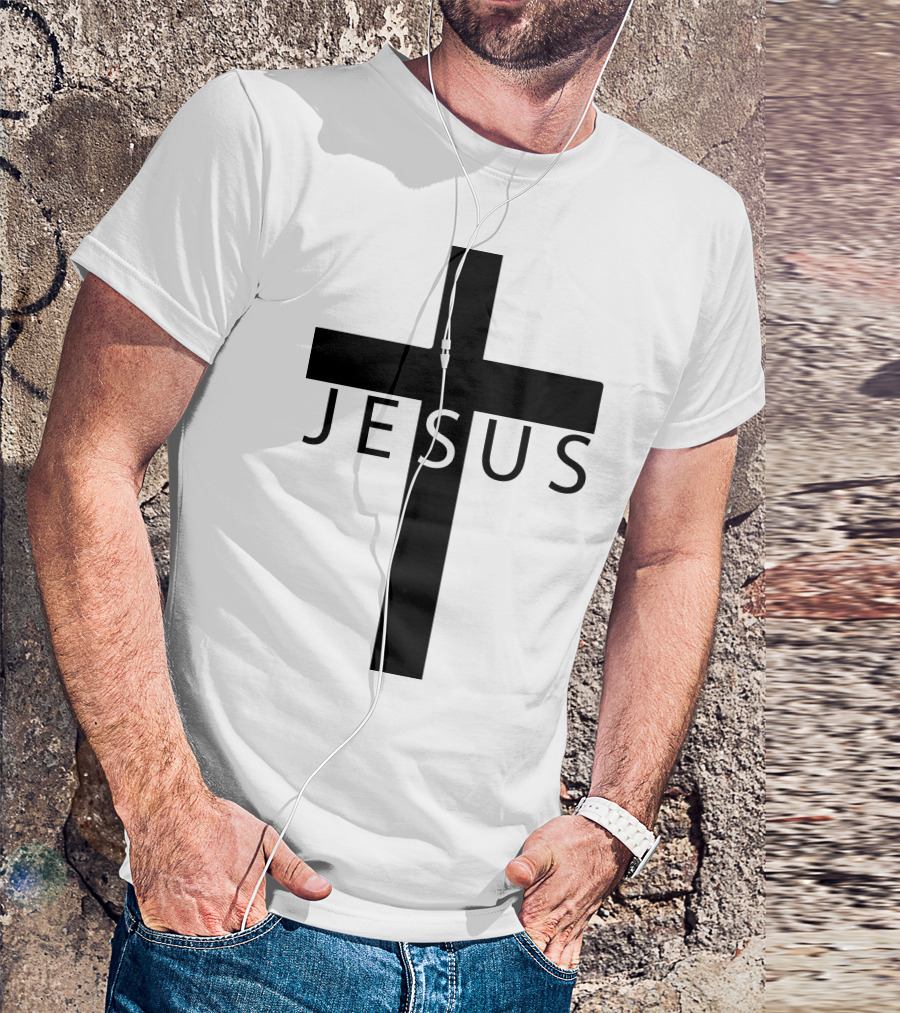 Jesus Cross Symbol With Textual Alignment T-Shirt