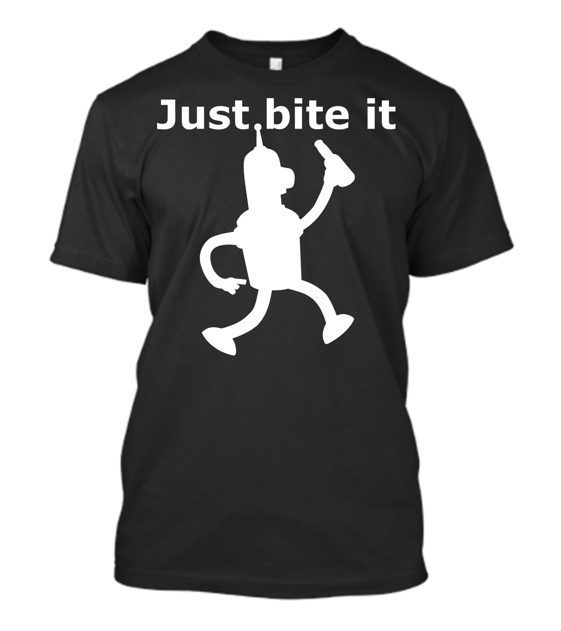 Just Bite It Bender Silhouette Holding Bottle T-Shirt