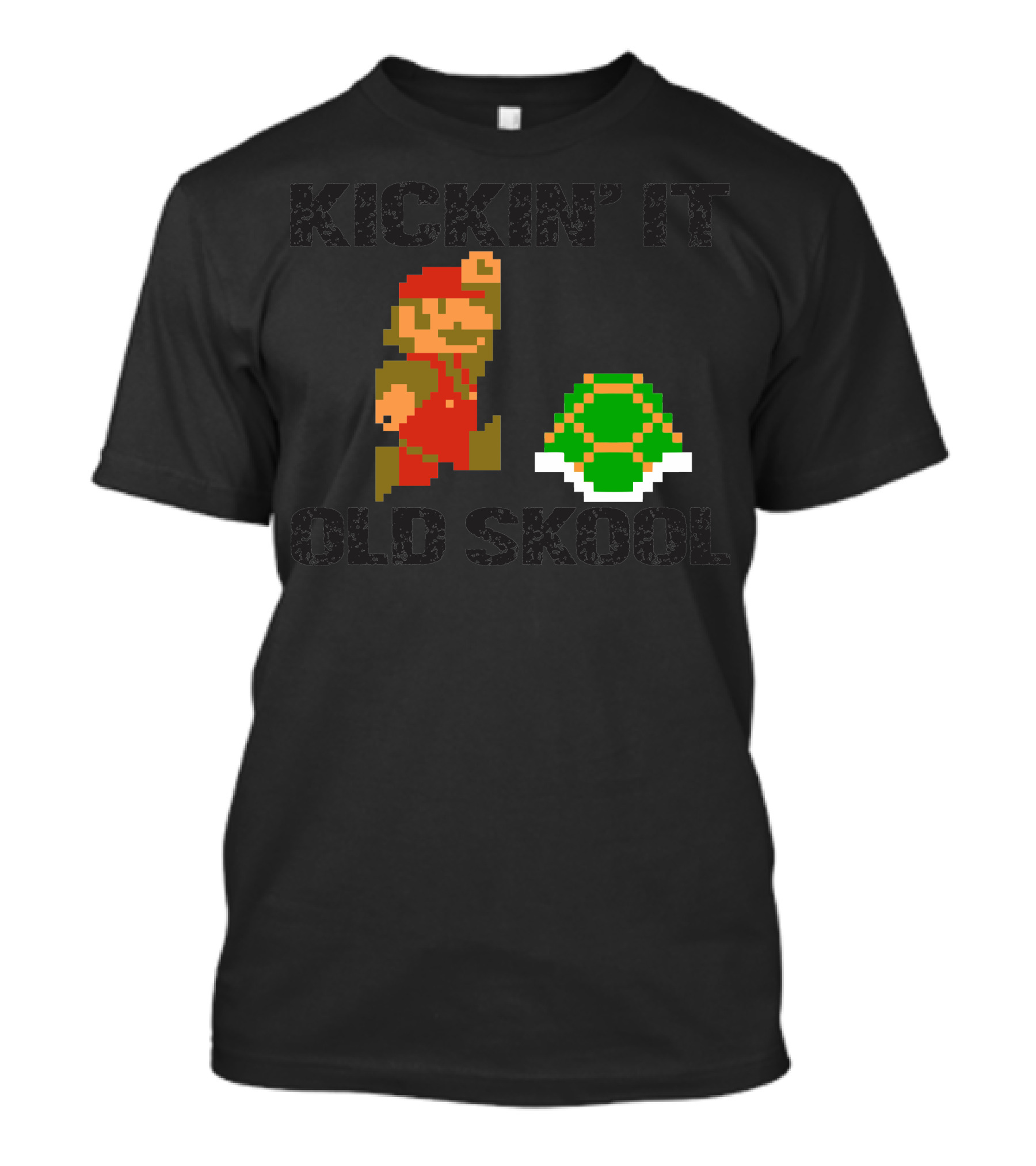 Kickin It Old Skool Pixel Art Retro Gaming T-Shirt