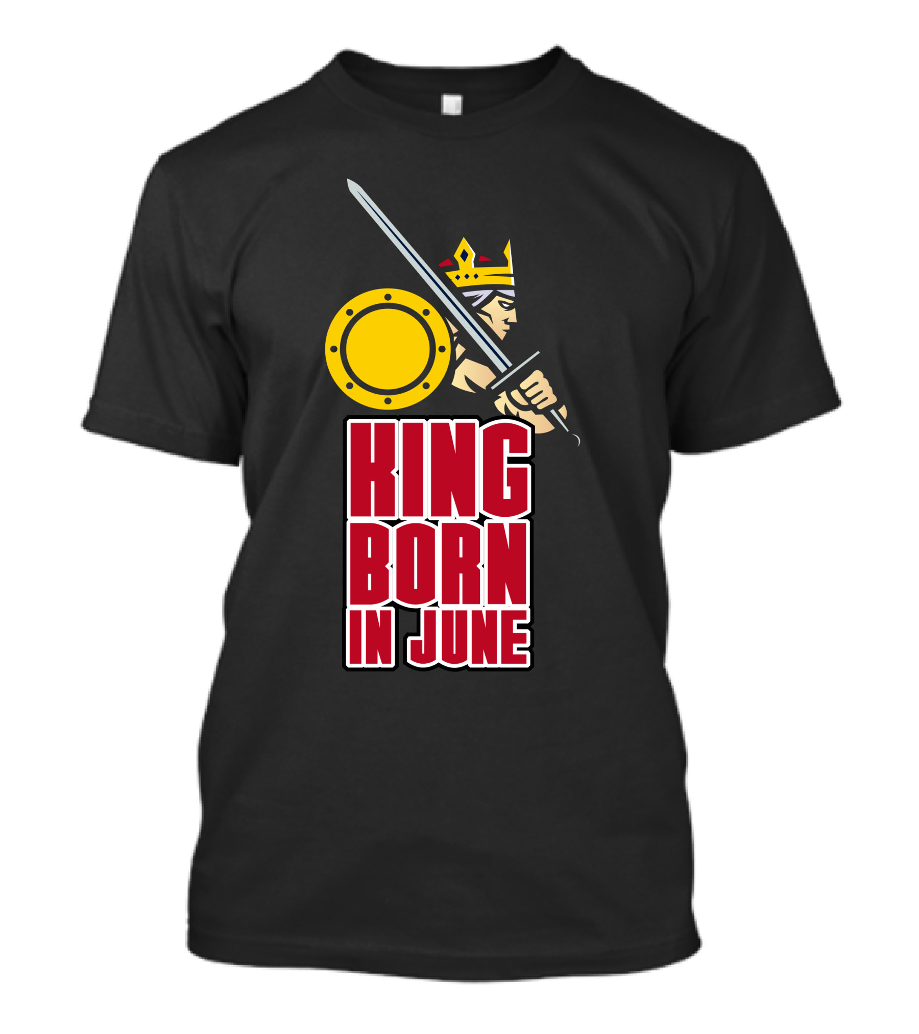 King Born In June Sword And Shield Iconic Warrior T-Shirt