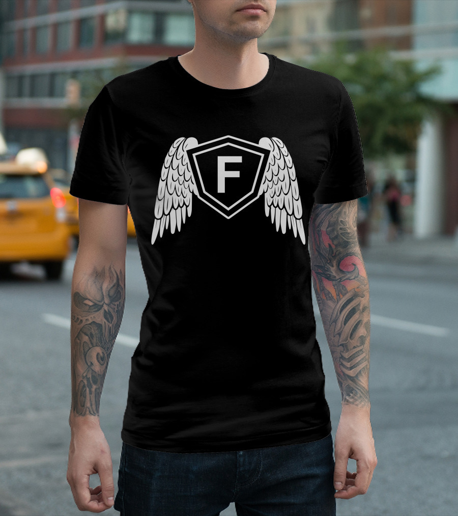 F Letter Crest with Wings Emblem T-Shirt